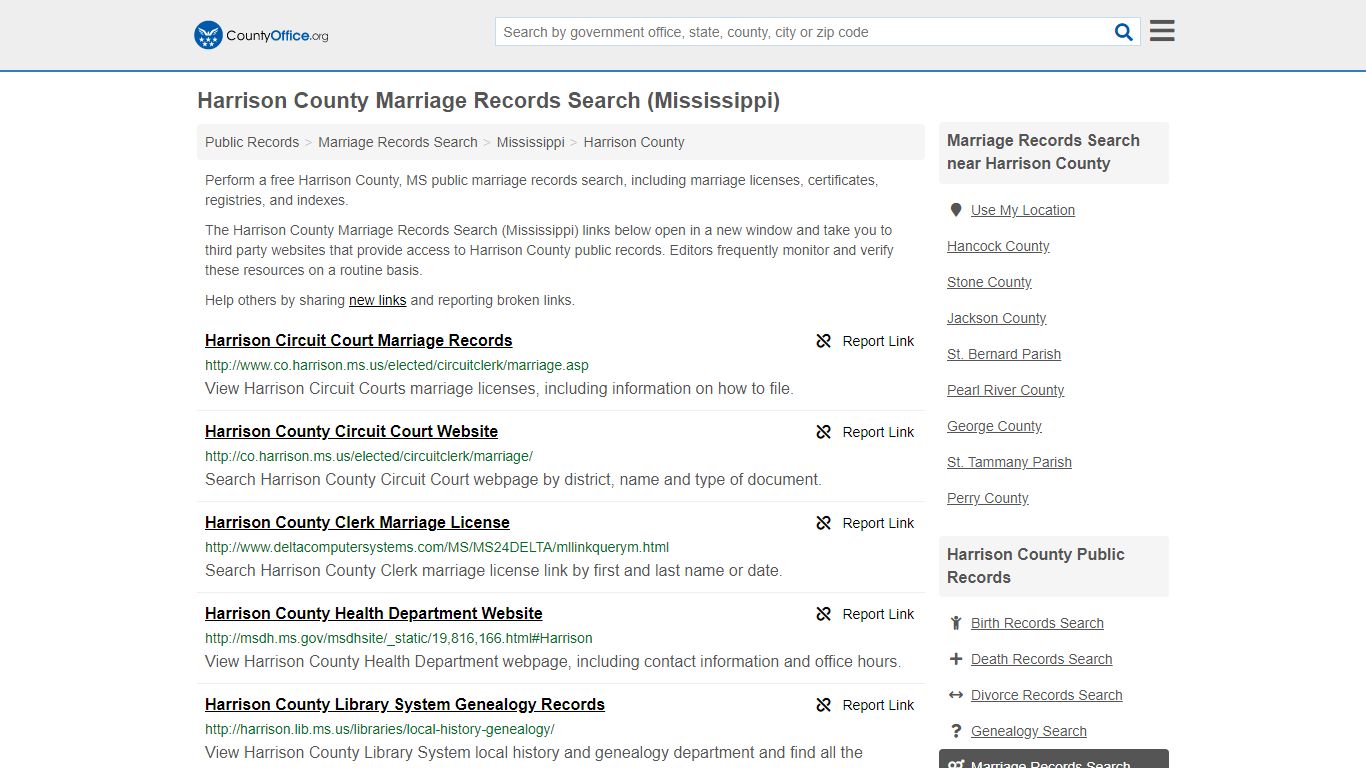Marriage Records Search - Harrison County, MS (Marriage ...